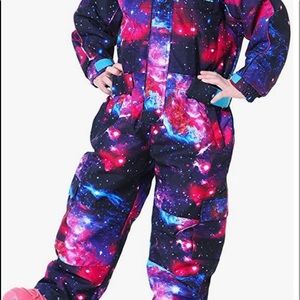 Kids waterproof onepiece coverall jumpsuit.